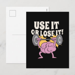 Use and train your brain holiday postcard