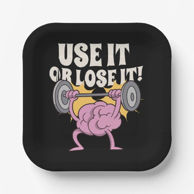 Use and train your brain paper plates (Front)