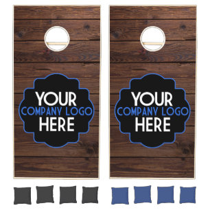Use Company Logo Wood Custom Company Event Party Cornhole Set