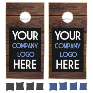 Use Company Logo Wood Custom Company Event Party Cornhole Set