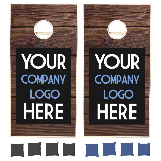 Use Company Logo Wood Custom Company Event Party Cornhole Set (Set)