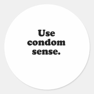 USE CONDOM SENSE CLASSIC ROUND STICKER