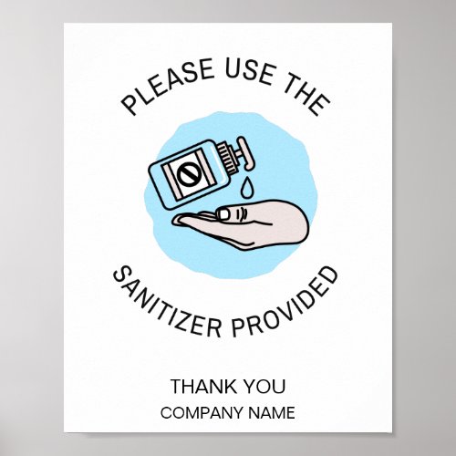 Use Hand Sanitizer COVID Safety Company Name Poster