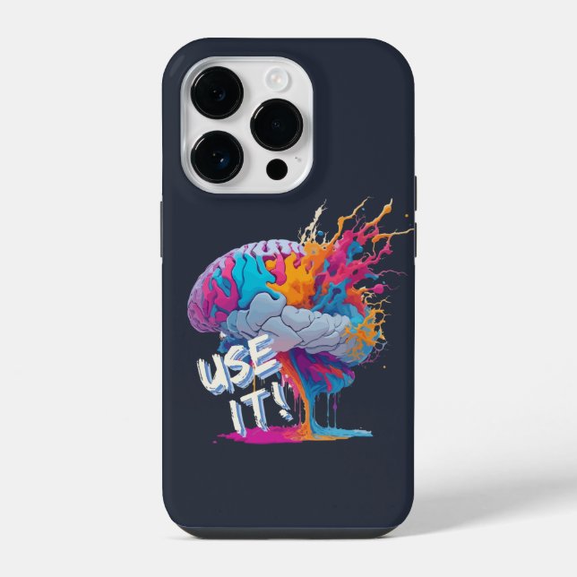 Use It - Colorful Splash Brain Iphone Case (Back)