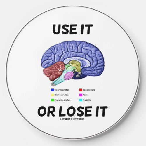 Use It Or Lose It Anatomical Brain Advice Humor Wireless Charger