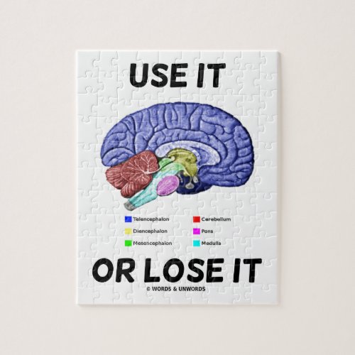 Use It Or Lose It Anatomical Brain Advice Jigsaw Puzzle