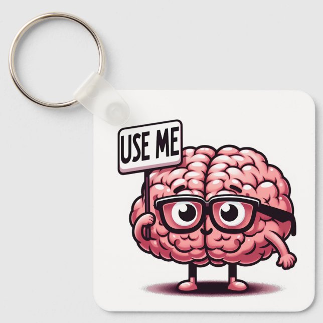 Use Me Funny Brain Keychain (Front)