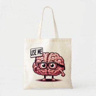 Use Me Funny Brain Sticker Tote Bag