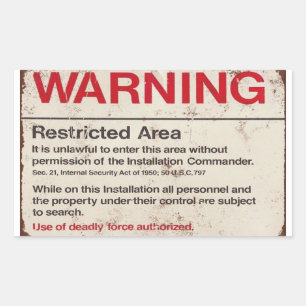 Use of deadly force authorized rectangular sticker