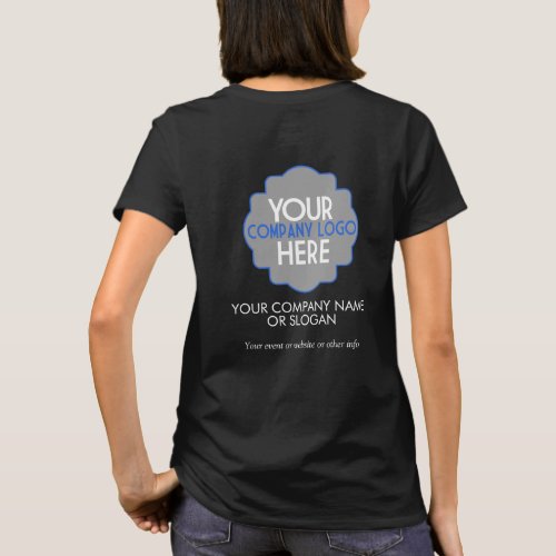 Use Own Business Logo Company Custom Event Dark T_Shirt