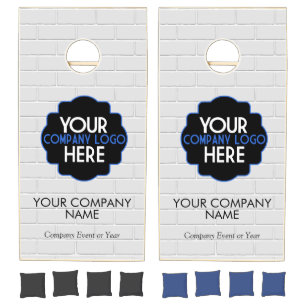 Use Own Business Logo Company Event Party Brick Cornhole Set