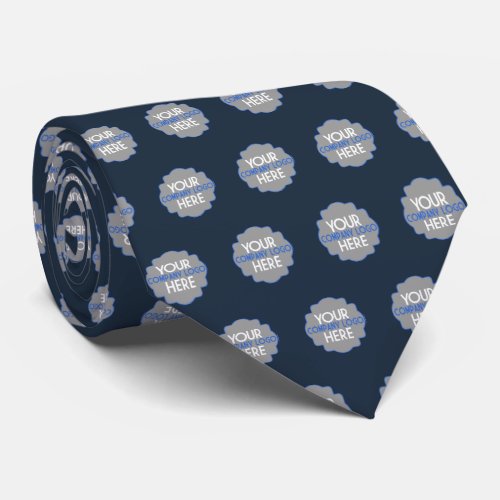 Use Own Business Logo Company Navy Blue Custom Neck Tie