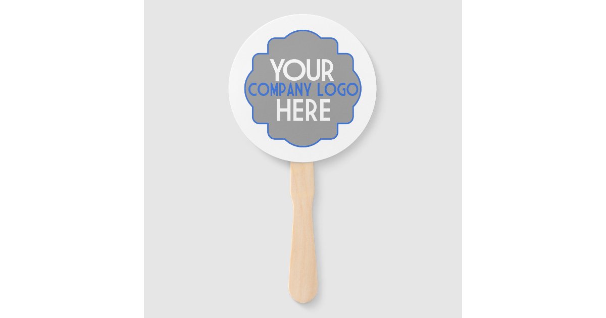 Use Own Business Logo Custom Company Event Party Hand Fan | Zazzle