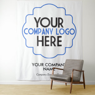Use Own Business Logo Custom Company Party Event Tapestry