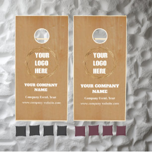 Use Own Business Logo Wood Company Event Cornhole Set
