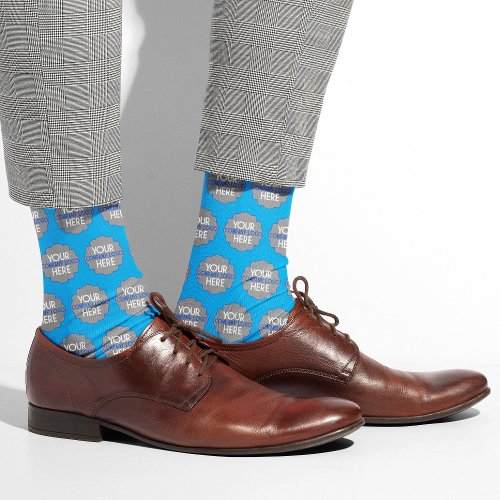 Use Own Company Logo Blue Business Logo Socks