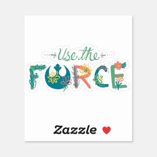 Use the Force  Floral Design Sticker