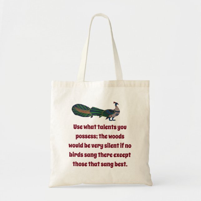 Use What Talents You Possess - Confidence Quote Tote Bag (Front)