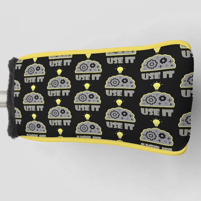 Use your brain golf head cover (Front)