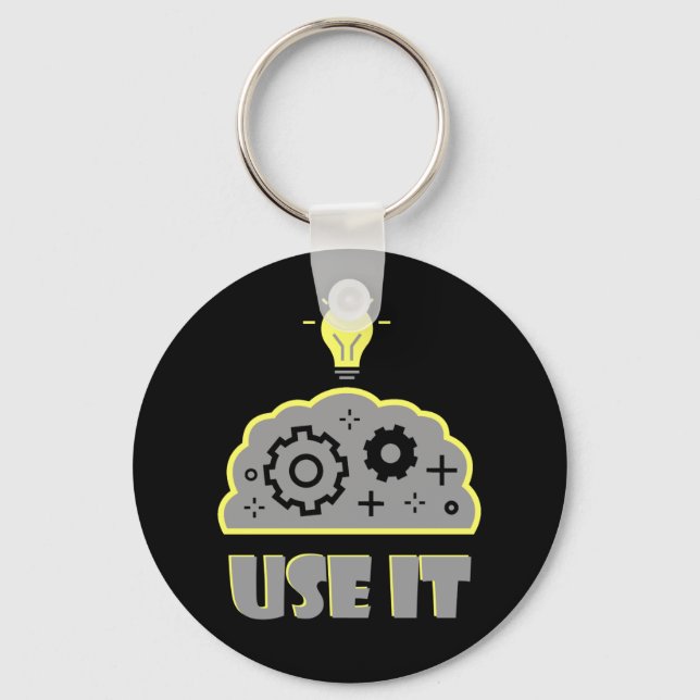 Use your brain keychain (Front)