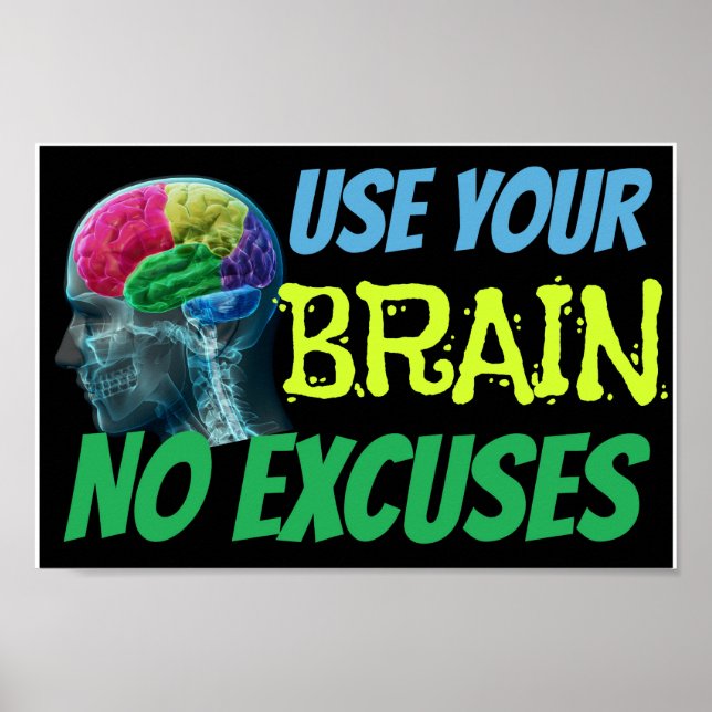Use Your Brain No Excuses Classroom Poster (Front)