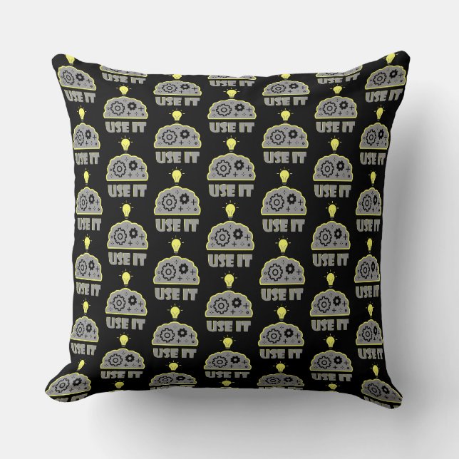 Use your brain throw pillow (Front)