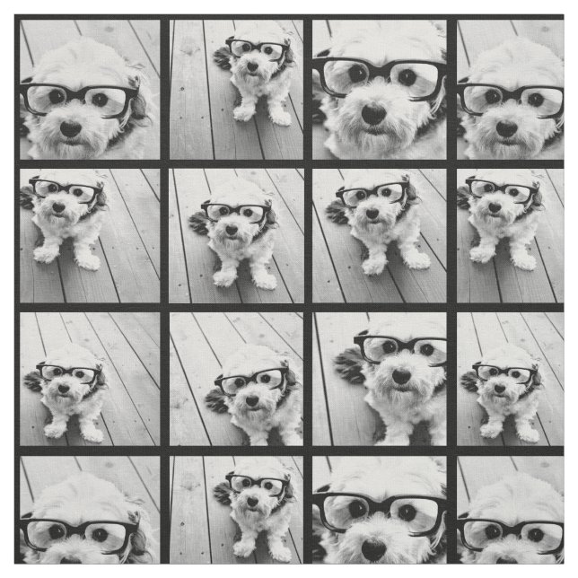 Use Your Favorite 9 photos - Black Background Fabric (Swatch)