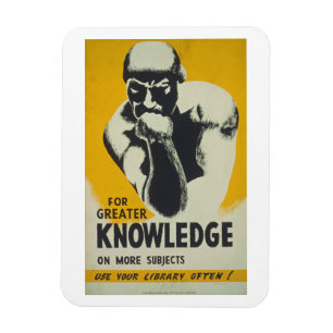 Use Your Library Knowledge Vintage Poster Magnet