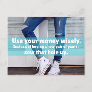 Use your money wisely Postcard