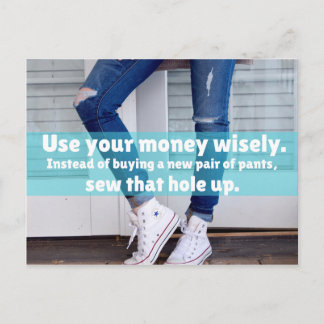 Use your money wisely Postcard