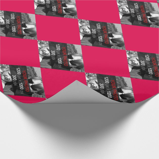 Use Your Own Photo On Red Wrapping Paper (Corner)