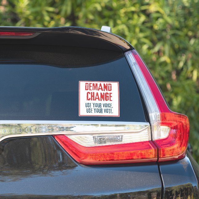 Use Your Voice and Your Vote For Change Car Decal (Car Side)
