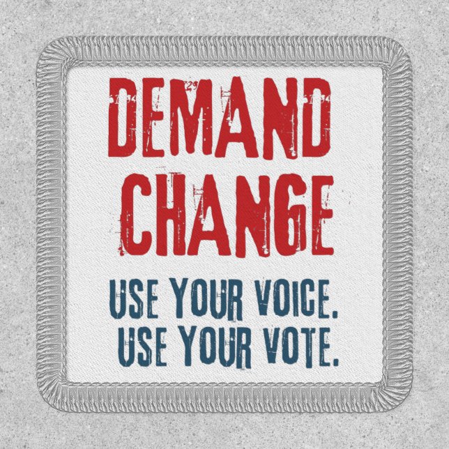 Use Your Voice and Your Vote For Change Iron On Patch (Front)