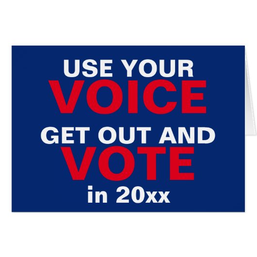 Use Your Voice Get Out The Vote Cards (Front Horizontal)