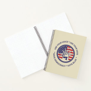 Use Your Vote Patriotic Liberty Badge Bullet  Notebook