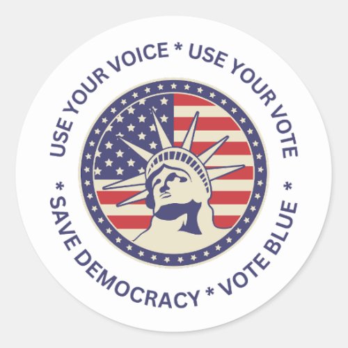 Use Your Vote Patriotic Liberty Badge  Classic Round Sticker