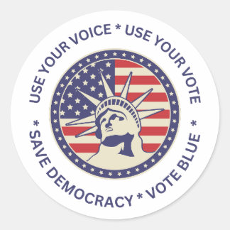 Use Your Vote Patriotic Liberty Badge Classic Round Sticker