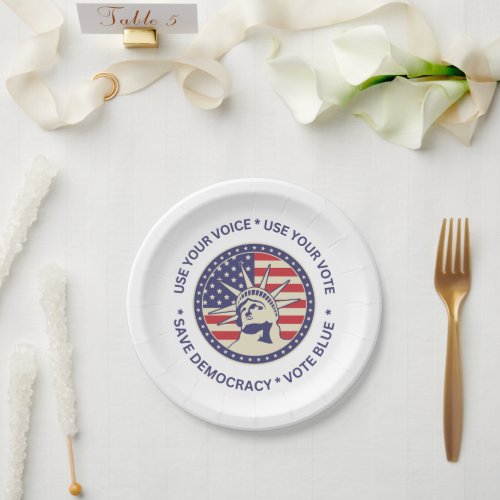 Use Your Vote Patriotic Liberty Badge  Paper Plates