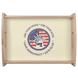 Use Your Vote Patriotic Liberty Badge Serving Tray