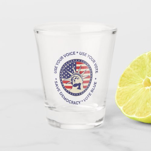 Use Your Vote Patriotic Liberty Badge  Shot Glass