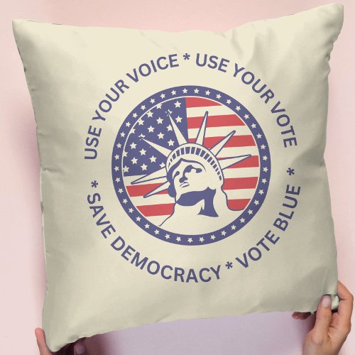Use Your Vote Patriotic Liberty Badge  Throw Pillow