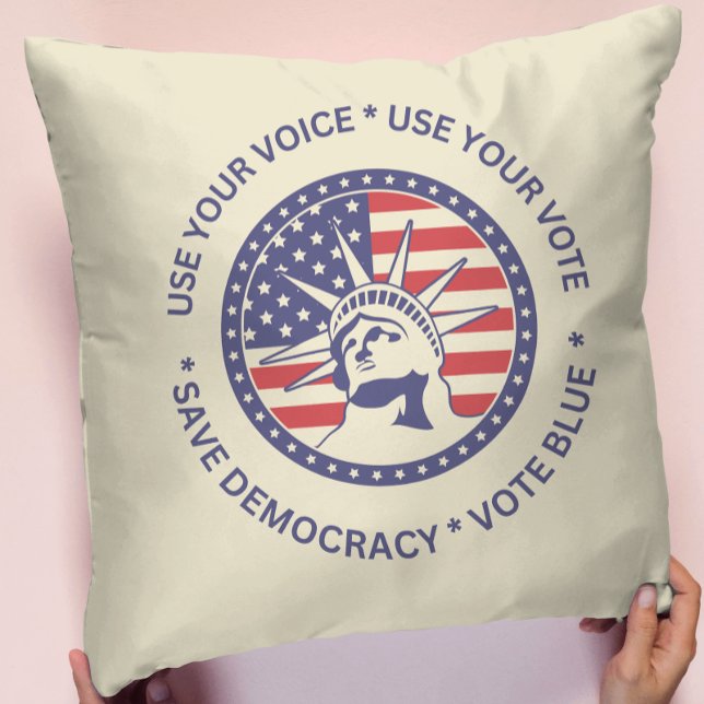 Use Your Vote Patriotic Liberty Badge  Throw Pillow (Creator Uploaded)