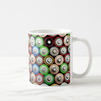 Used Alkaline Battery Pattern Texture Background R Coffee Mug by tony4urban at Zazzle