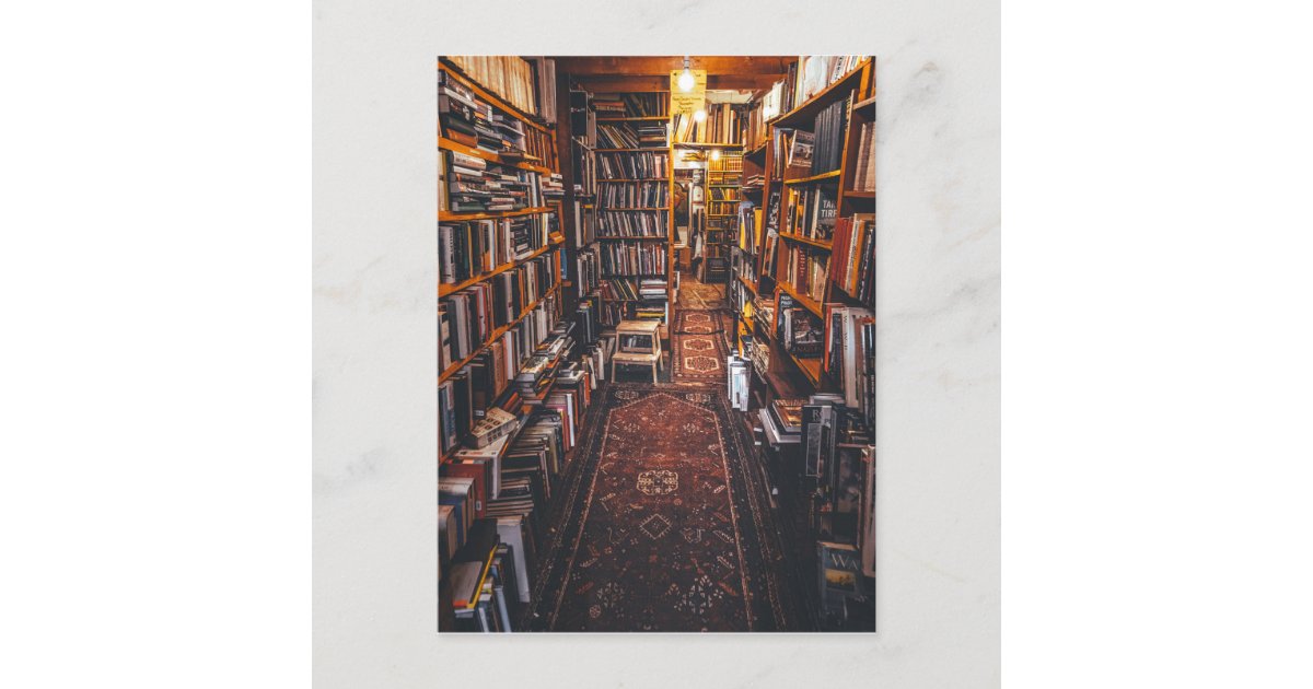 Used Bookstore Interior Photo Postcard | Zazzle