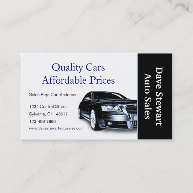 Used Car Dealer Business Card (Front)