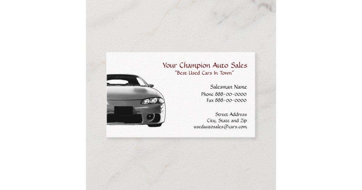 Used Car Dealer Business Card | Zazzle.com