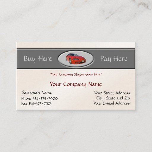 Customizable Used Car Dealer Business Card