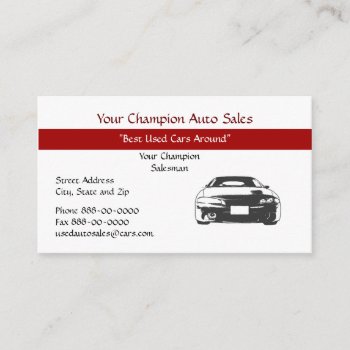 Used Car Dealer Business Card by BusinessCardsCards at Zazzle