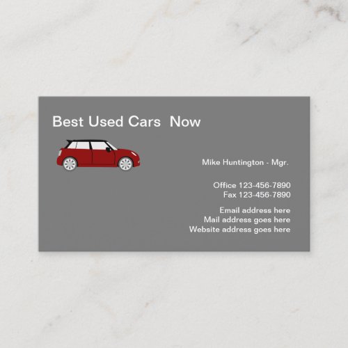Used Car Dealer Classic Business Card