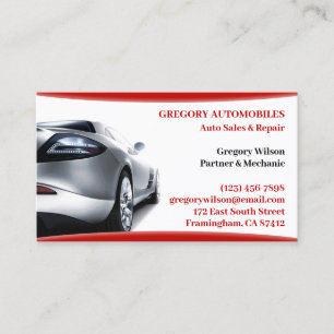 Used Car Sales Business Card Template